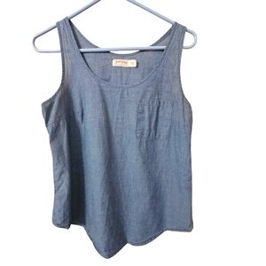 Faded Glory CHAMBRAY Cotton Tank Small
